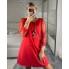 Šaty elegantní s přívěskem dlouhý rukáv dámské (S/M/L ONE SIZE) ITALSKÁ MÓDA IM424NEKLESA/DR (Velikost S/M/L, Barva Černá)