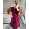 Šaty elegantní s přívěskem dlouhý rukáv dámské (S/M/L ONE SIZE) ITALSKÁ MÓDA IM424NEKLESA/DR (Velikost S/M/L, Barva Černá)