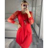 Šaty elegantní s přívěskem dlouhý rukáv dámské (S/M/L ONE SIZE) ITALSKÁ MÓDA IM424NEKLESA/DR (Velikost S/M/L, Barva Černá)