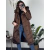 Kabát zimní s kapucí dámska  LHD fashion (S-2XL) LHD-2M-033-2/DR (Velikost S, Barva hnědá)