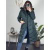 Kabát zimní s kapucí dámska  LHD fashion (S-2XL) LHD-2M-033-3/DR (Velikost S, Barva tmavě smaragdová)