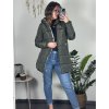 Kabát zimní s kapucí dámska  LHD fashion (S-2XL) LHD-2M-23-3/DR (Velikost S, Barva zelená khaki)