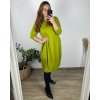 Šaty dlouhé 3/4 dlouhý rukáv dámské nadrozměr (50/52 ONE SIZE) ITALSKÁ MÓDA IMC24KRISTY/DUR (Velikost 50/52, Barva zelená)