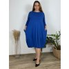 Šaty dlouhé 3/4 dlouhý rukáv dámské nadrozměr (50/52 ONE SIZE) ITALSKÁ MÓDA IMC24KRISTY/DUR (Velikost 50/52, Barva zelená)