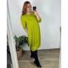 Šaty dlouhé 3/4 dlouhý rukáv dámské nadrozměr (50/52 ONE SIZE) ITALSKÁ MÓDA IMC24KRISTY/DUR (Velikost 50/52, Barva zelená)