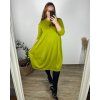 Šaty dlouhé 3/4 dlouhý rukáv dámské nadrozměr (50/52 ONE SIZE) ITALSKÁ MÓDA IMC24KRISTY/DUR (Velikost 50/52, Barva zelená)