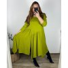 Šaty dlouhé 3/4 dlouhý rukáv dámské nadrozměr (50/52/54 ONE SIZE) ITALSKÁ MÓDA IMC24376/DUR