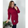 Šaty volnočasové dlouhý rukáv dámské nadrozměr (42/44 ONE SIZE) ITALSKÁ MÓDA IMSM24NICOLA/DU (Velikost 42/44, Barva vínová)