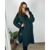Kabát flaušový s kapucí dlouhý rukáv dámský nadrozměr (54/56/58 ONE SIZE) ITALSKÁ MÓDA IMWC241115/DR