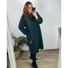 Kabát flaušový s kapucí dlouhý rukáv dámský nadrozměr (54/56/58 ONE SIZE) ITALSKÁ MÓDA IMWC241115/DR