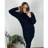 Šaty teplé dlouhý rukáv dámské nadrozměr  (42/44/46 ONE SIZE) ITALSKÁ MÓDA IMD24428/DR