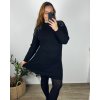 Šaty teplé dlouhý rukáv dámské nadrozměr  (42/44/46 ONE SIZE) ITALSKÁ MÓDA IMD24428/DR