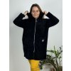 Mikina teplá dlouhý rukáv dámská nadrozměr (54/56/58 ONE SIZE) ITALSKÁ MÓDA IMBM24MENSY/DU (Velikost 56/58, Barva tmavě smaragdová)