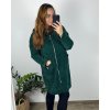 Mikina teplá dlouhý rukáv dámská nadrozměr (54/56/58 ONE SIZE) ITALSKÁ MÓDA IMBM24MENSY/DU (Velikost 56/58, Barva tmavě smaragdová)