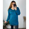 Svetr dlouhý rukáv dámské nadrozměr (48/50/52 ONE SIZE) ITALSKÁ MÓDA IMWCC24BELLA/DUR (Velikost 48/50, Barva modrá)