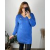 Svetr dlouhý rukáv dámské nadrozměr (48/50/52 ONE SIZE) ITALSKÁ MÓDA IMWCC24BELLA/DUR (Velikost 48/50, Barva modrá)