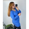 Svetr dlouhý rukáv dámské nadrozměr (48/50/52 ONE SIZE) ITALSKÁ MÓDA IMWCC24BELLA/DUR (Velikost 48/50, Barva modrá)