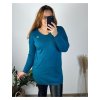 Svetr dlouhý rukáv dámské nadrozměr (48/50/52 ONE SIZE) ITALSKÁ MÓDA IMWCC24BELLA/DUR (Velikost 48/50, Barva modrá)