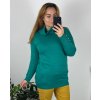 Svetr dlouhý rukáv dámský nadrozměr (46/48/50 ONE SIZE) ITALSKá MóDA IMSM24OLGA/DU (Velikost 46/48, Barva zelená)