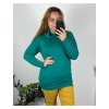 Svetr dlouhý rukáv dámský nadrozměr (46/48/50 ONE SIZE) ITALSKá MóDA IMSM24OLGA/DU (Velikost 46/48, Barva zelená)