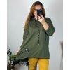 Mikina s kapucí dlouhý rukáv dámská nadrozměr (52/54/56 ONE SIZE) ITALSKÁ MÓDA IMD24LUISA/DU (Velikost 54/56, Barva Černá)