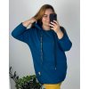 Mikina s kapucí dlouhý rukáv dámská nadrozměr (52/54/56 ONE SIZE) ITALSKÁ MÓDA IMD24LUISA/DU (Velikost 54/56, Barva Černá)
