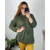 Mikina s kapucí dlouhý rukáv dámská nadrozměr (52/54/56 ONE SIZE) ITALSKÁ MÓDA IMD24LUISA/DU (Velikost 54/56, Barva Černá)