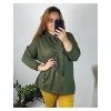 Mikina s kapucí dlouhý rukáv dámská nadrozměr (52/54/56 ONE SIZE) ITALSKÁ MÓDA IMD24LUISA/DU (Velikost 54/56, Barva Černá)