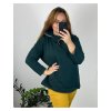 Mikina teplá dlouhý rukáv dámská nadrozměr (54/56/58 ONE SIZE) ITALSKÁ MÓDA IMSM24KIRA/DU (Velikost 54/56, Barva tmavě smaragdová)