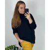 Svetr se stojáčkem dlouhý rukáv dámský (54/56/58 ONE SIZE) ITALSKÁ MÓDA IMBM24B362/DU (Velikost 56/58, Barva Černá)