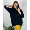 Svetr se stojáčkem dlouhý rukáv dámský (54/56/58 ONE SIZE) ITALSKÁ MÓDA IMBM24B362/DU (Velikost 56/58, Barva Černá)