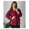 Košile dlouhý rukáv dámská nadrozměr (50/52 ONE SIZE) ITALSKÁ MÓDA IM324ANABEL/DUR (Velikost 50/52, Barva vínová)
