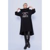 Šaty oversize s kapucou dlouhý rukáv dámské (48/50/52ONE SIZE) ITALSKÁ MÓDA IMPLI2439277-2/DR