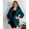 Sako elegantní dámská (50-56) ITALSKÁ MÓDA IMM23M85705-3/DR (Velikost 50, Barva modrá petrolejová)