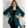 Sako elegantní dámská (50-56) ITALSKÁ MÓDA IMM23M85705-3/DR (Velikost 50, Barva modrá petrolejová)