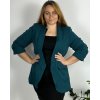 Sako elegantní dámská (50-56) ITALSKÁ MÓDA IMM23M85705-3/DR (Velikost 50, Barva modrá petrolejová)