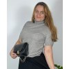 Svetr úpletový rolák krátký rukáv dámský nadrozměr (48/50/52 ONE SIZE) ITALSKÁ MÓDA IMSM24B-1231-2/DUR (Velikost 48/50, Barva béžová)