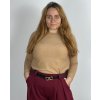 Svetr úpletový dlouhý rukáv dámský nadrozměr (50/52/54 ONE SIZE) ITALSKá MóDA IMSM24JK8116-64/DR (Velikost 52/54, Barva hnědá)