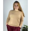 Svetr úpletový dlouhý rukáv dámský nadrozměr (50/52/54 ONE SIZE) ITALSKá MóDA IMSM24JK8116-64/DR (Velikost 52/54, Barva hnědá)