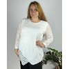 Tunika elegantní dlouhý rukáv dámská nadrozměr (XL-5XL ONE SIZE) POLSKÁ MÓDA PMFF241447/DR (Velikost XL, Barva bílá)