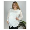 Tunika elegantní dlouhý rukáv dámská nadrozměr (XL-5XL ONE SIZE) POLSKÁ MÓDA PMFF241447/DR (Velikost XL, Barva bílá)