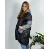 Bunda zimní s kapucí dlouhý rukáv dámská nadrozměr (54/56/58 ONE SIZE) ITALSKÁ MÓDA IMD24436/DR