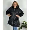 Bunda zimní s kapucí dlouhý rukáv dámská nadrozměr (54/56/58 ONE SIZE) ITALSKÁ MÓDA IMD24436/DR