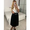 Sukně dlouhá s páskem dámská (S/M ONE SIZE) ITALSKÁ MÓDA IMWDA241111/DUR (Velikost S/M, Barva Černá)