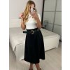 Sukně dlouhá s páskem dámská (S/M ONE SIZE) ITALSKÁ MÓDA IMWDA241111/DUR (Velikost S/M, Barva Černá)