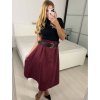 Sukně dlouhá s páskem dámská (S/M ONE SIZE) ITALSKÁ MÓDA IMWDA241111/DUR (Velikost S/M, Barva Černá)