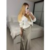 Svetr pletený na knoflíčky dlouhý rukáv dámský oversize Alessandra (S/M/L ONE SIZE) ITALSKÁ MÓDA IMWC233944SM/DU (Velikost S/M/L, Barva šedá)