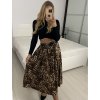 Sukně dlouhá s páskem dámská (S/M ONE SIZE) ITALSKÁ MÓDA IMWMY241109-1/DU (Velikost S/M, Barva hnědá)