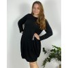 Šaty teplé oválné volnočasové dlouhý rukáv dámské nadrozměr (48/50/52 ONE SIZE) ITALSKÁ MÓDA IM424688/DR (Velikost 48/50, Barva Černá)
