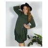Šaty teplé oválné volnočasové dlouhý rukáv dámské nadrozměr (48/50/52 ONE SIZE) ITALSKÁ MÓDA IM424688/DR (Velikost 48/50, Barva Černá)